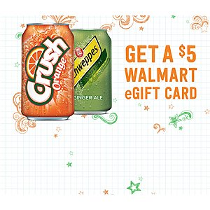 Walmart Stores: Purchase $10 Worth of Crush (or Other Participating Brands), Get  $5 eGift card (Valid through 9/16/18)