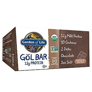 12-Count 2.19oz Garden of Life Organic GOL Protein Bars (Various Flavors) from $9.41 w/ S&S + Free Shipping
