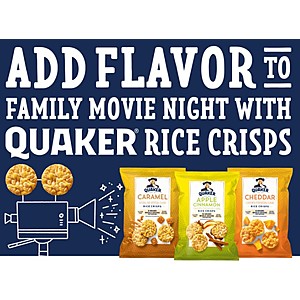 Buy 3 Participating Quaker Rice Crisps Products, Get Free $3 FandangoNOW credit