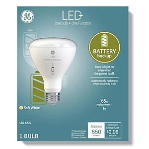 GE Lighting LED+ Battery Backup BR30 Bulb (Soft White) $7.49 at Amazon / Target w/ Prime Shipping