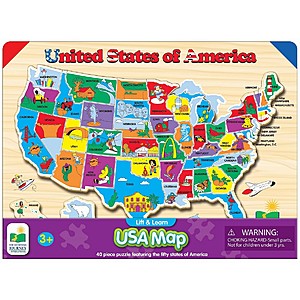 The Learning Journey Lift & Learn USA Map Puzzle $6 + Free Store Pickup