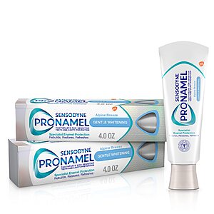 Sensodyne Pronamel Gentle Teeth Whitening Enamel Toothpaste for Sensitive Teeth, to Reharden and Strengthen Enamel - 4 Ounces (Pack of 2) $12.49