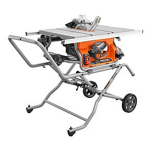 $399 RIDGID 15 Amp 10 in. Portable Pro Jobsite Table Saw with Stand