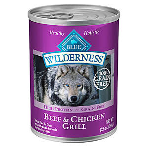 Blue Buffalo Blue Wilderness Beef & Chicken Grill Adult Wet Dog Food, 12.5 oz., Case of 12 - $11.64