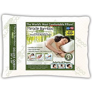 The Original Miracle Bamboo Pillow (Shredded Memory Foam ~ Never Goes Flat!) Queen $14.99 shipped (Reg $30+) @Amazon Lowest Price Ever on CCC!
