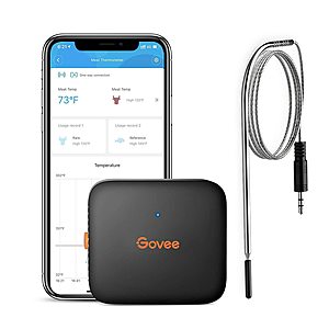 Govee Digital Bluetooth Grill Meat Thermometer w/ Probe $8