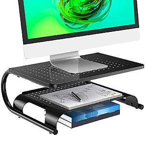 Monitor Stand Riser with Vented Metal Base, 2 Tier Desk Organizer Stand for Laptop Computer $10.99 + Free Shipping w/ Prime or Orders $25+