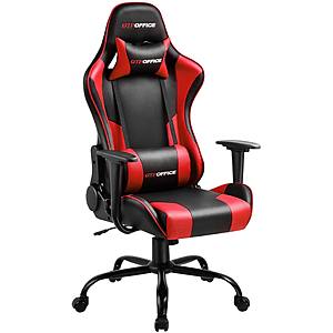 Gtracing Gaming Chair Massage Chair Racing Executive Ergonomic Adjustable Swivel Task Chair with Headrest and Lumbar Support,Red for $109.99 + Free Shipping