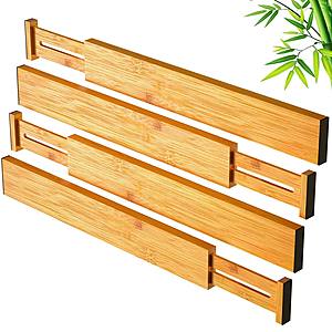 Pipishell Bamboo Drawer Dividers Organizers for 17-22 inch only $11.99 + Free Shipping w/ Amazon Prime or Orders $25+