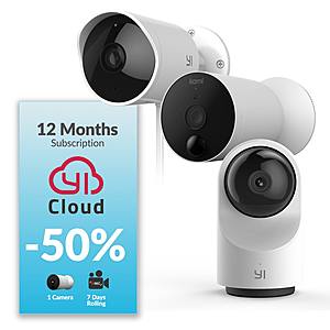 YI Camera: 50% off coupon, up to $75 value on cloud service plans w/ purchase of $50+
