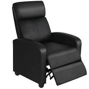 Single Recliner Chair Modern Sofa Recliner with Soft-Cushioned Seat for Living Room Black $97.99 + Free shipping