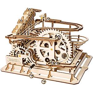 ROBOTIME 3D Wooden Puzzle DIY Waterwheel Coaster with Steel Balls - $23.64 + Free Shipping