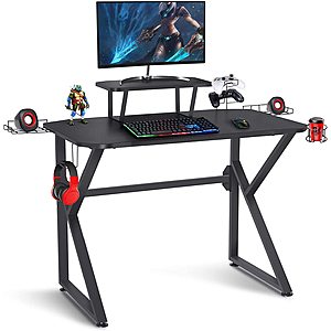 GTRACING 39 Inch Gaming Desk Pc Workstation Home Office w/ Headphone/Gaming Controller Rrack, Black $89.99 + Free shipping