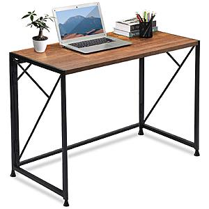 ComHoma Computer Desk 39 inch Writing Desk Space Saving Foldable Desk, Brown for $53.39 + Free Shipping