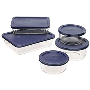 10-Piece Pyrex Simply Store Glass Food Storage Set w/ Blue Lids $13.15 + Free Store Pickup