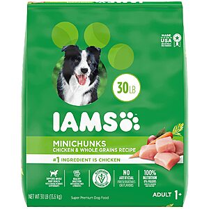 Select Amazon Accounts: 30-Lbs Iams Minichunks Adult Dry Dog Food $15.90 w/ S&S & More + Free Shipping w/ Amazon Prime or Orders $25+