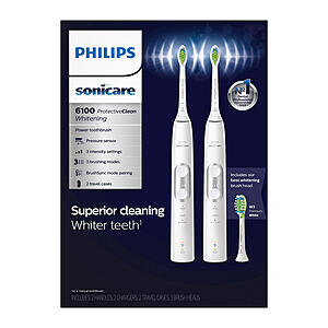 Sam's Club Members: 2-Pack Philips Sonicare ProtectiveClean 6100 Electric Toothbrush $80 ($40 each) & More + Free Shipping
