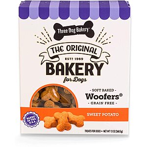 13-Oz Three Dog Bakery Soft Baked Woofers Dog Treats (Sweet Potato) $2.10 + Free S/H on $49+