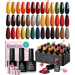 23-Piece Beetles Cozy Campfire Collection Gel Nail Polish Set (20 colors + 3 base/top coats) 2 for $17 ($8.50 each set) + Free Shipping w/ Prime or on $35+