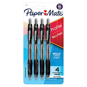 4-Pack Paper Mate Profile Retractable Ballpoint Pens (various) 2 for $4 ($2 each), 18-Pack BIC BU3 Retractable Ballpoint Pens 2 for $7 (3.50 each) & More + F/S