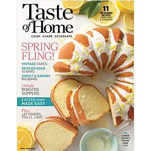 Magazines: HGTV $11.50/yr, Reader’s Digest $5.95/yr, Taste of Home $4/yr & More