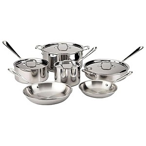 10-Pc All-Clad D3 Stainless Steel Cookware Set $431 after 12% Slickdeals Cashback + Free S&H