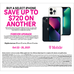 BACK AGAIN Costco In-Warehouse: Buy Apple iPhone 13 Smartphone for T-Mobile & Get $720 Off Another w/ New Line Added BACK AGAIN AND AGAIN, 3 MORE DAYS LEFT