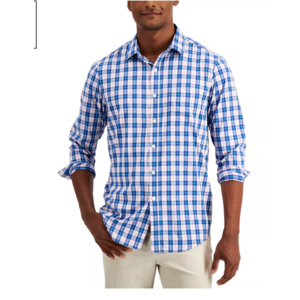 Club Room Men's Performance Plaid Shirt with Pocket $10 & More + 6% Slickdeals Cashback + Free Store Pickup at Macys or FS on $25+