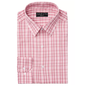 Alfani Men's AlfaTech Gingham Dress Shirt (Pink) $8 & More + 6% Slickdeals Cashback + Free Store Pickup at Macys or FS on $25+