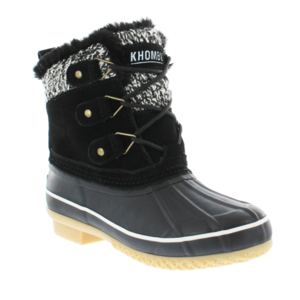 Khombu Lola Women's Waterproof Faux Fur Lined Duck Boot (black sweater) $14 + Free Shipping on orders $49+