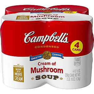 4-Count 10.5-Oz Campbell's Condensed Soup (Cream of Mushroom) $3.15
