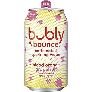 18-Pack 12-Oz Bubly Bubly Bounce Caffeinated Sparkling Water (Blood Orange Grapefruit) $5.86 w/ S&S + Free Shipping w/ Prime or on $25+