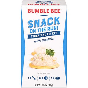 12-Pack 3.5-Oz Bumble Bee Snack On The Run! Tuna Salad w/ Crackers $8.63 + Free Shipping w/ Prime or on $25+