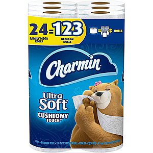 24-Count Charmin Ultra Soft Family Mega Rolls Toilet Paper $38.40 + Free Shipping