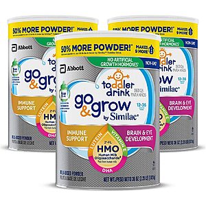 3-Pack 36-Oz Go & Grow by Similac Toddler Milk-Based Drink Powder $23.05 w/ S&S + Free Shipping
