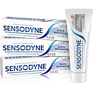 Select Amazon Accts: 3-Pk 4oz Sensodyne Extra Whitening Sensitive Teeth Toothpaste $8.05 & More w/ S&S