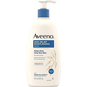 Select Amazon Accts: 18oz Aveeno Skin Relief Fragrance-Free Moisturizing Lotion $5.20 & More w/ S&S