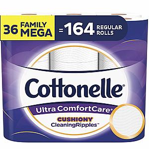36-Ct Cottonelle Family Mega Rolls Ultra ComfortCare Toilet Paper $28.85 w/ S&S + Free S&H