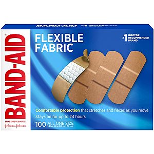 100-Count Band-Aid Flexible Fabric Adhesive Bandages (Assorted Sizes) 2 for $9.63 w/ Subscribe & Save