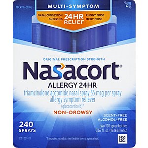 2-Pack 0.57-Oz Nasacort Multi-Sympton 24Hr Nasal Allergy Relief (2x120 Sprays) $16.15 w/ S&S + Free Shipping w/ Prime or on $25+