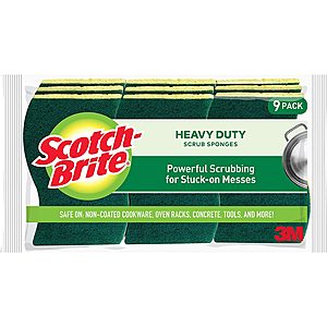 9-Ct Scotch-Brite Heavy Duty Scrub Sponges $5.96 & More w/ S&S + Free Shipping w/ Prime or on $25+