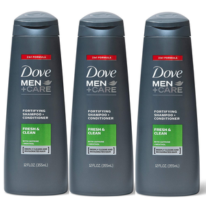12-Oz Dove Men+Care Fortifying 2 in 1 Shampoo (Fresh & Clean) 3 for $8.45