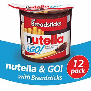 12-Pack 1.8-Oz Nutella & Go Hazelnut Spread and Breadsticks $6.75 w/ S&S + Free Shipping w/ Prime or on $25+