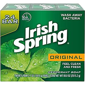 24-Count 3.7-Oz Irish Spring Deodorant Soap Bar (Original) $8.01 w/ S&S + Free Shipping w/ Prime or on $25+
