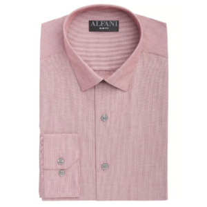 Men's Dress Shirts: Alfani Men's Slim-Fit Hairline Stripe Dress Shirt (Burgundy) $8 w/ SD Cashback & More + Free Store Pickup