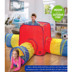 Discovery Kids 3-in-1 Indoor/Outdoor Toy Tent & Tunnels w/ Carrying Bag $28 or less w/ SD Cashback + Free S/H