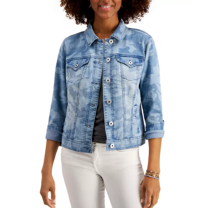 Style & Co Women's Printed Denim Jacket (Size XS, S) $13.86 & More + 10% SD Cashback + Free Store Pickup at Macy's or FS on $25+