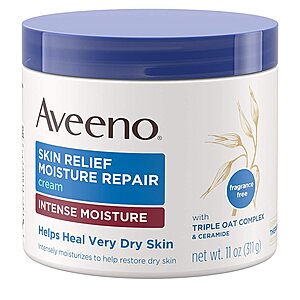 Select Amazon Accounts: 11oz Aveeno Skin Relief Intense Moisture Repair Cream $5.63 w/ S&S + FS w/ Amazon Prime or FS on $25+
