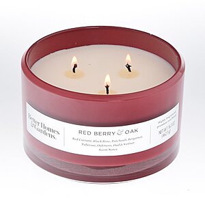 16-Oz Better Homes & Gardens Glass Scented 3-Wick Candle (Red Berry & Oak) $3.90 & More