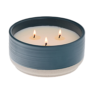 16-Ounce Better Homes & Gardens Ceramic Dish 3-Wick Candle (Blue Fern & Citrus or Warm Leathered Amber) $5.66 Each + Free Shipping w/ Walmart+ or on $35+